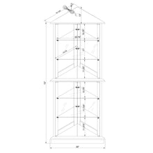 Load image into Gallery viewer, Corner Curio Dispaly Cabinet With Lights, Adjustable Tempered Glass Shelves, Mirrored Back (E26 Light Bulb Not Included)

