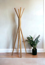Load image into Gallery viewer, 68" Modern Wood Coat Tree Rack - Natural
