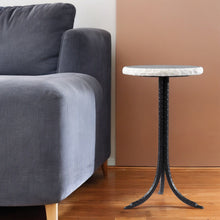 Load image into Gallery viewer, Marble Metal Round End Table - Black
