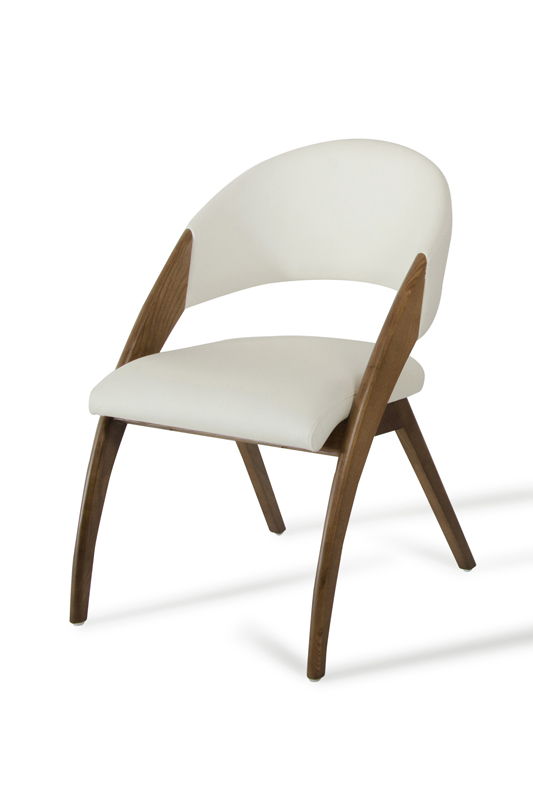 Faux Leather Open Back Dining Arm Chairs (Set of 2) - Brown