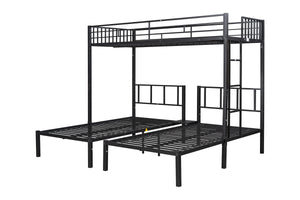 Metal Triple Twin Bunk Bed/ Can Be Separated into 3 Twin Beds/ Sturdy Metal/ Noise Reduced/ Bunk Bed for Three/ Safety Guardrail/ CPC Certified/ No Box Spring Needed