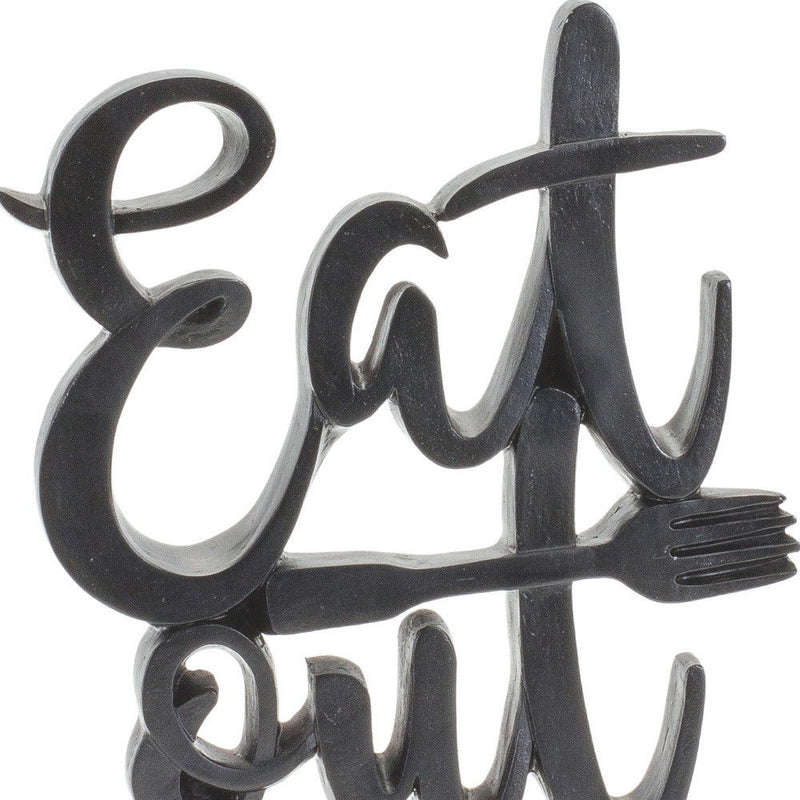 Poly Decorative Plaque Tabletop Sculpture - Black