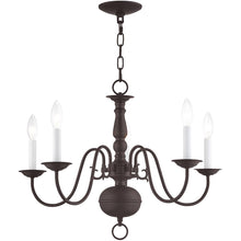 Load image into Gallery viewer, 18'' Five Light Dimmable Chandelier With Shades - Bronze

