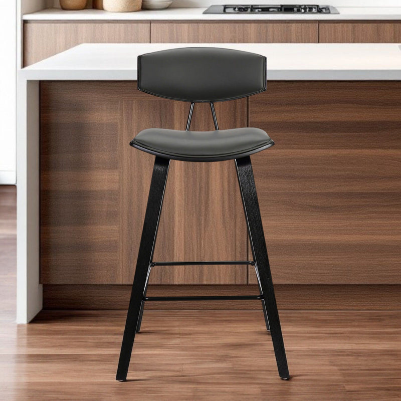Iron Low Back Bar Height Bar Chair - Gray And Black