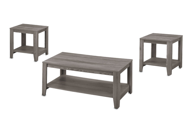 42" Coffee Table With Shelf (Set of 3) - Gray