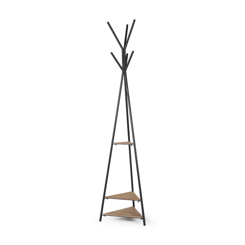 Six Hook Freestanding Coat Rack - Black