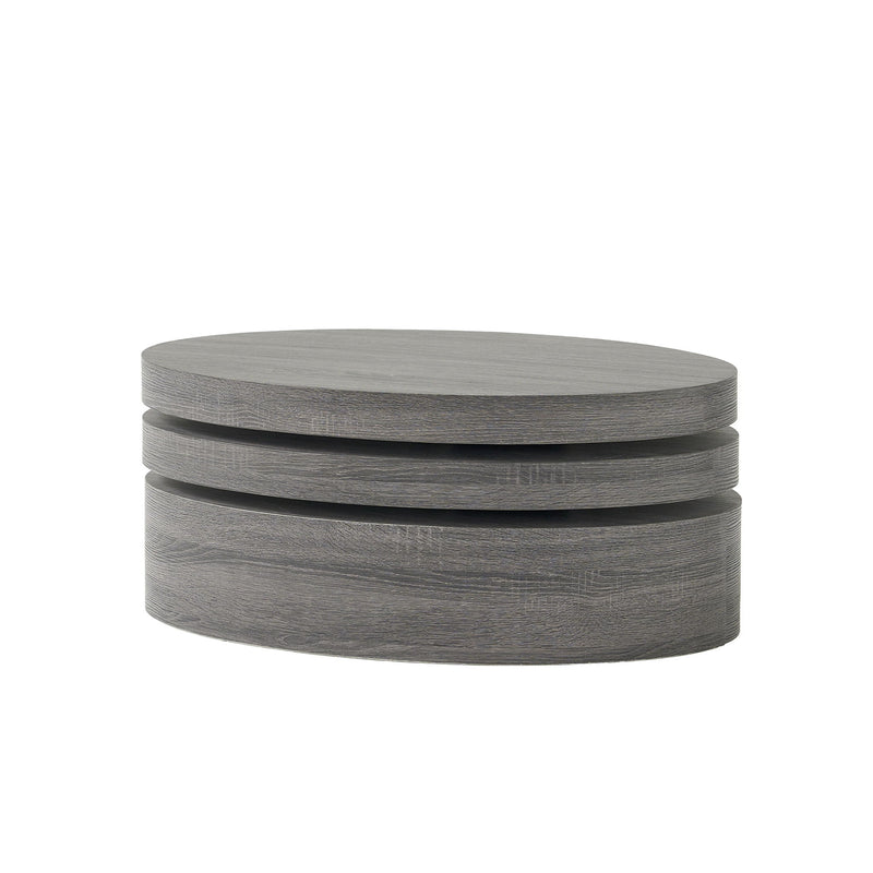 Wood Round Pedestal Coffee Table - Black