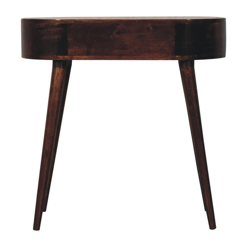 Oval Console Table With Drawer - Walnut