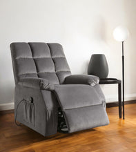 Load image into Gallery viewer, Velvet Power Heated Massage Recliner - Gray
