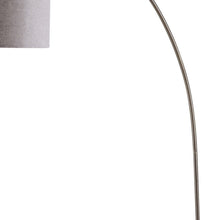 Load image into Gallery viewer, Arched Floor Lamp With Gray Drum Shade - Beige And Antique Gold
