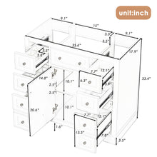 Load image into Gallery viewer, Modern Bathroom Vanity Base Only With 1 Cabinet And 6 Drawers
