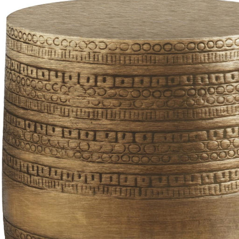 20" Metal Round End Table - Gold