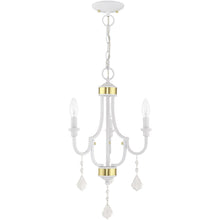 Load image into Gallery viewer, 22" Three Light Dimmable Chandelier With Shades - White
