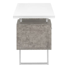 Load image into Gallery viewer, 60" White and Gray Computer Desk With Three Drawers
