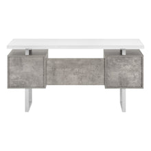 Load image into Gallery viewer, 60" White and Gray Computer Desk With Three Drawers
