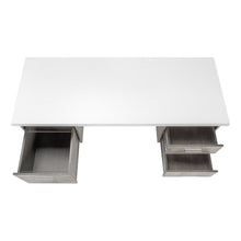 Load image into Gallery viewer, 60" White and Gray Computer Desk With Three Drawers
