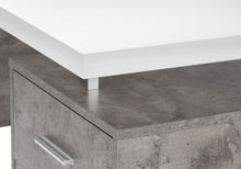 Load image into Gallery viewer, 60" White and Gray Computer Desk With Three Drawers
