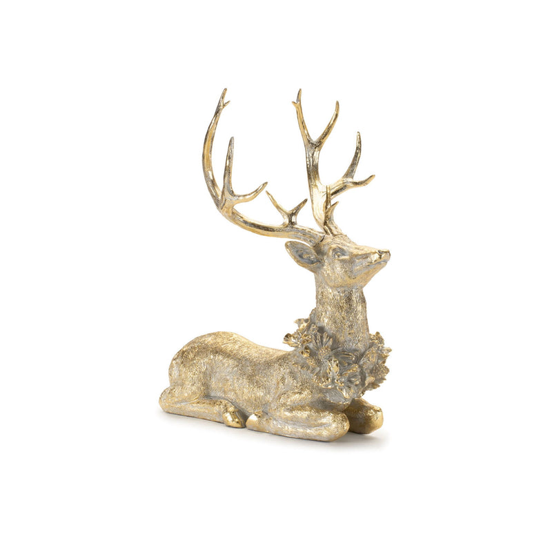 Poly Deer Christmas Figurine (Set of 2) - Gold / Gray
