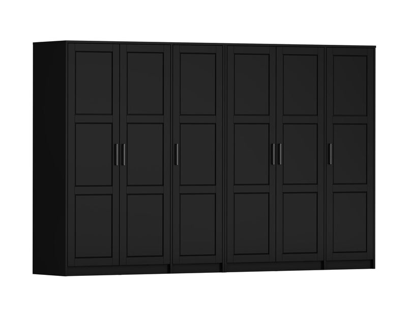 Solid Wood Six Door Combo Dresser (765127) - Black