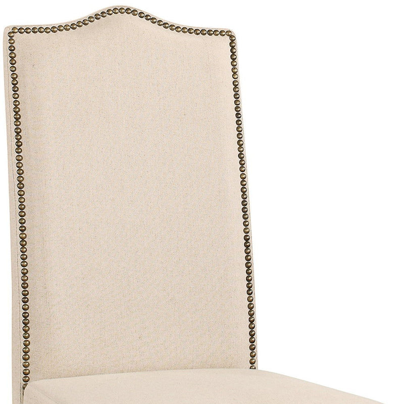 Upholstered Linen Dining Parsons Chair - Cream
