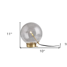 Load image into Gallery viewer, 11" Brass Metal Globe Table Lamp
