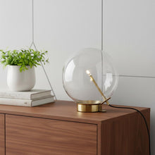Load image into Gallery viewer, 11" Brass Metal Globe Table Lamp
