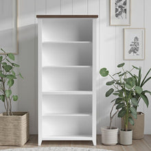Load image into Gallery viewer, High 5 Shelf Bookcase - Jasmine Whitewash / Barnwood
