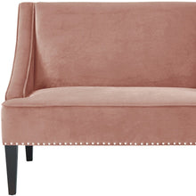 Load image into Gallery viewer, 45" Blush And Brown Upholstered Velvet Bench
