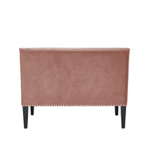 Load image into Gallery viewer, 45" Blush And Brown Upholstered Velvet Bench
