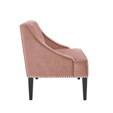 Load image into Gallery viewer, 45" Blush And Brown Upholstered Velvet Bench
