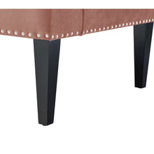 Load image into Gallery viewer, 45" Blush And Brown Upholstered Velvet Bench
