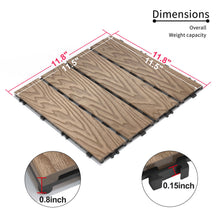Load image into Gallery viewer, Patio Deck Tiles, Interlocking Diy Flooring For Indoor / Outdoor Use (Set of 22) - Teak
