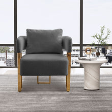 Load image into Gallery viewer, Modern Decorative Chair Teddy Fleece Upholstered And Metal Foot

