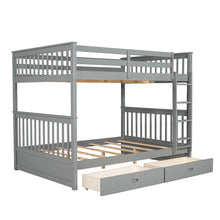 Load image into Gallery viewer, Full-Over-Full Bunk Bed with Ladders and Two Storage Drawers (Gray)(OLD SKU:LT000365AAE)
