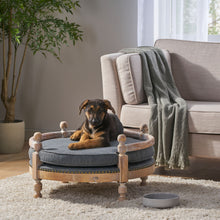 Load image into Gallery viewer, Round Pet Sofa, Wide Upholstered Pet Bed - Charcoal
