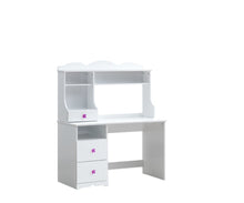 Load image into Gallery viewer, 47" White Wood Writing Desk With Two Drawers
