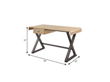 Load image into Gallery viewer, 50" Gold and Black Aluminum Writing Desk
