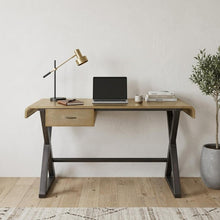 Load image into Gallery viewer, 50" Gold and Black Aluminum Writing Desk
