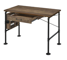 Load image into Gallery viewer, 39" Brown and Black Writing Desk
