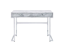 Load image into Gallery viewer, 42" White Writing Desk With Two Drawers
