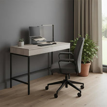 Load image into Gallery viewer, 42" Natural and Black Writing Desk With Two Drawers
