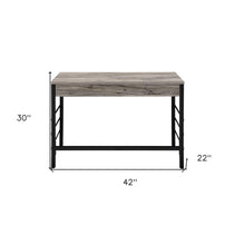 Load image into Gallery viewer, 42" Brown and Black Writing Desk With Two Drawers
