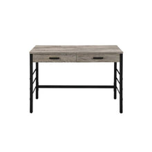 Load image into Gallery viewer, 42" Brown and Black Writing Desk With Two Drawers
