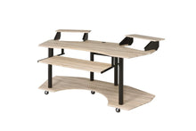 Load image into Gallery viewer, 71" Natural and Black Music Recording Studio Desk
