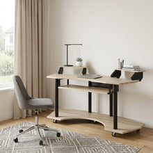 Load image into Gallery viewer, 71" Natural and Black Music Recording Studio Desk
