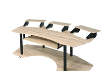 Load image into Gallery viewer, 83" Natural and Black Music Recording Studio Desk
