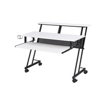 Load image into Gallery viewer, 47" White and Black Computer Desk
