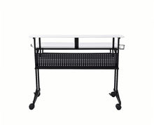 Load image into Gallery viewer, 47" White and Black Computer Desk
