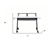 Load image into Gallery viewer, 47" White and Black Computer Desk
