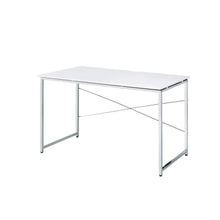 Load image into Gallery viewer, 47" White and Silver Writing Desk
